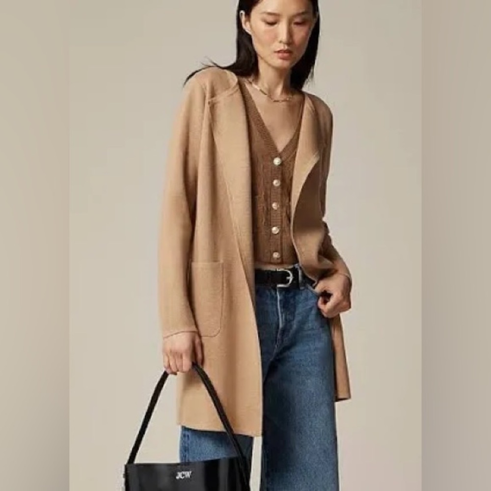 J. CREW Juliette collarless sweater-blazer